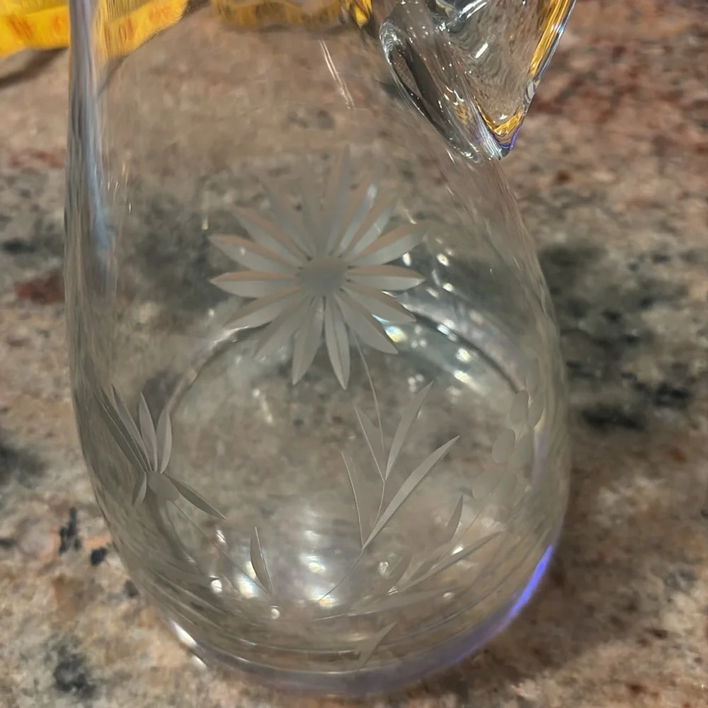 Elegant Clear Pressed Glass Carafe